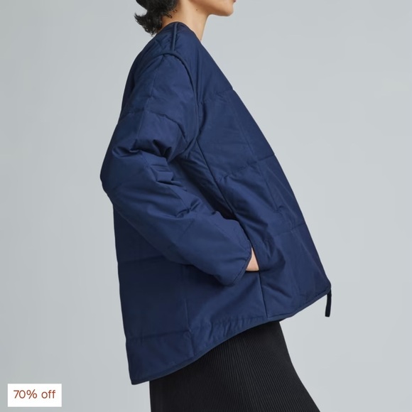 Everlane The ReNew Quilted Cotton Liner Puffer Jacket White cotton sz S like new - Picture 14 of 16